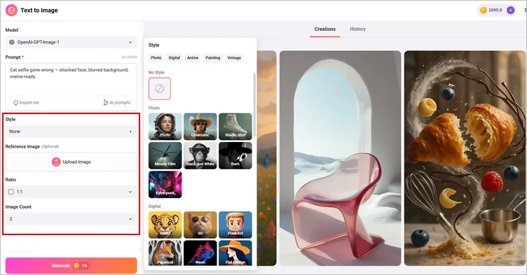 Generate AI Cat & Dog Selfie Meme with Text-to-Image: Style