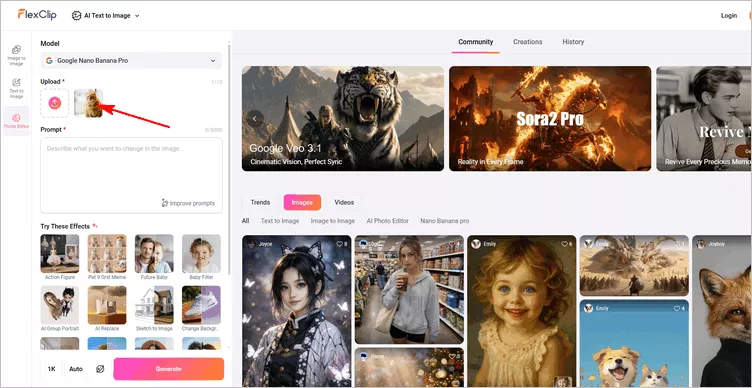 Generate AI Cat & Dog Selfie Meme with AI Photo Editor: Upload