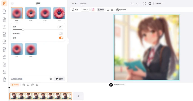无需裁剪，通过添加模糊背景改变图像的长宽比 - 模糊特效