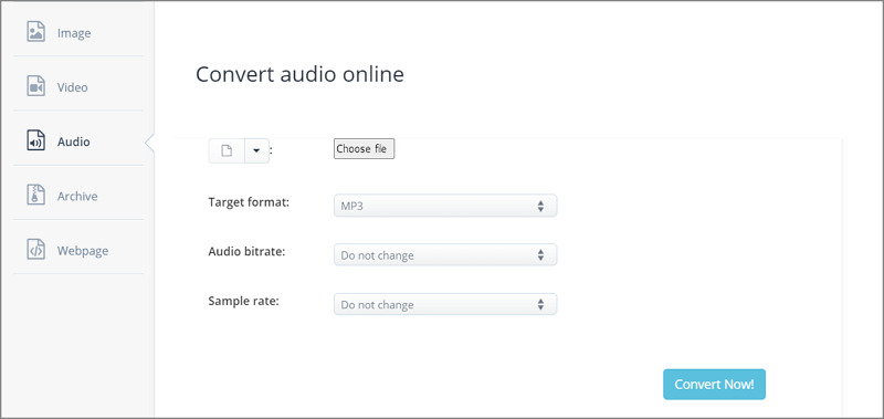 Aconvert - Change audio bitrate online