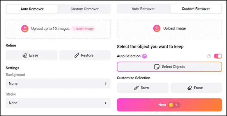 Select the Mode You Like to Change Background of Your Photo