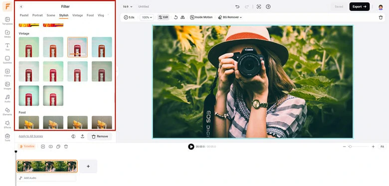 Change Color of Image by Filtering: Apply the Filter You Like