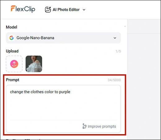 Enter the AI Prompt for Color Change