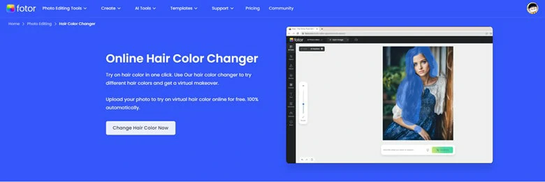 Hair Color Changer from Fotor