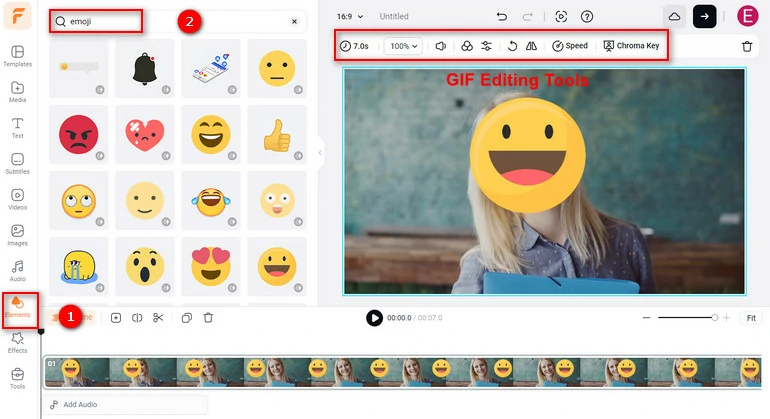 Change Face in Video Online - Add Emoji