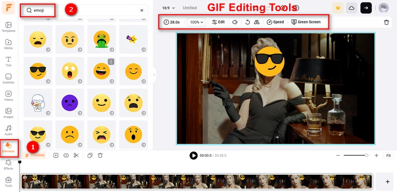 Change Face in Video Online - Add Emoji