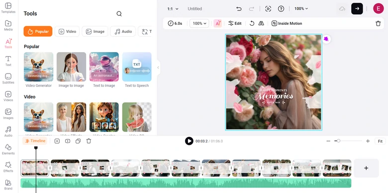 Use Fixed Photos for Video Project