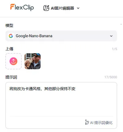 描述想要更換風格的內容