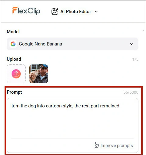 Describe the Part You Want to Transform Style