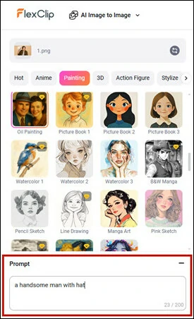 Enter Prompt to Control the Style Changed Result