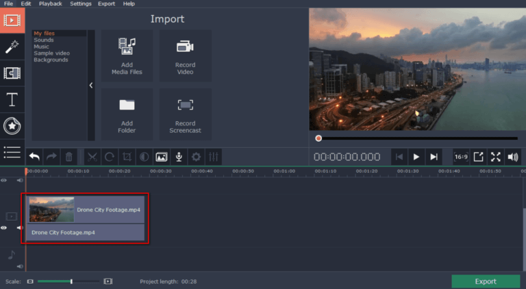 Tableau d'images : Modifier le rapport d'aspect de la vidéo dans iMovie - Étape 1