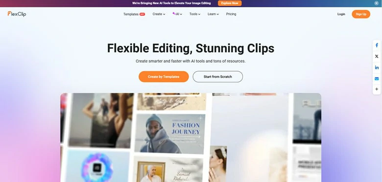 Visit FlexClip through Your Browser