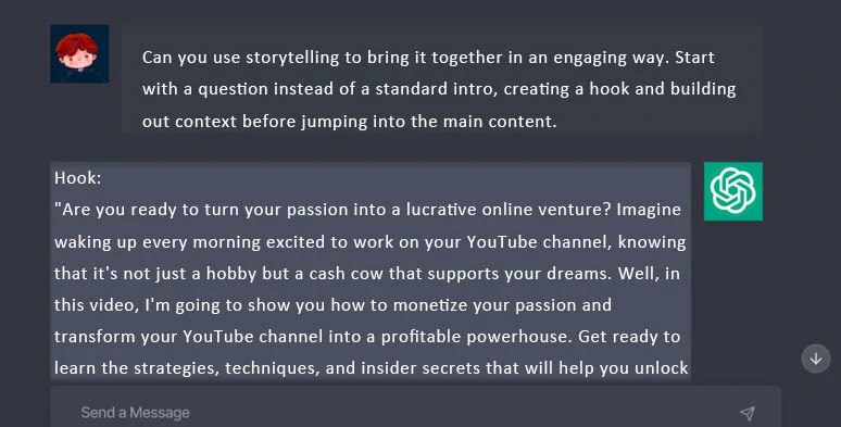 Use ChatGPT prompts to rewrite the hook and introduction of video scripts and make them more engaging and understandable