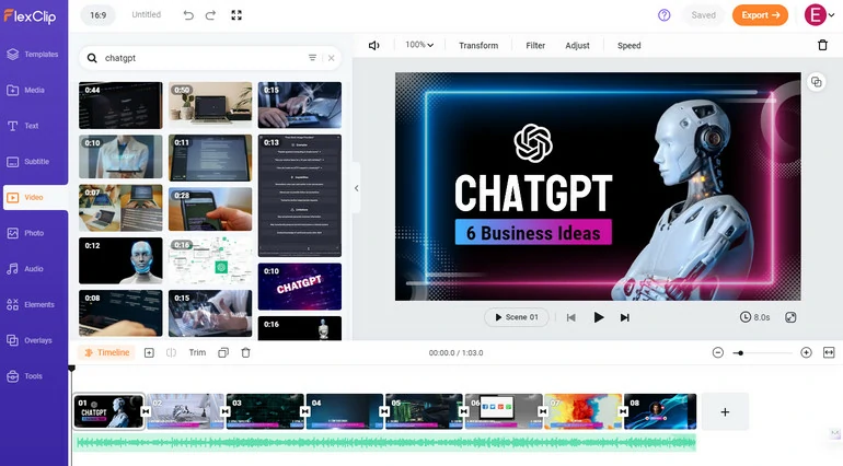 ChatGPT Video Editor FlexClip Overview