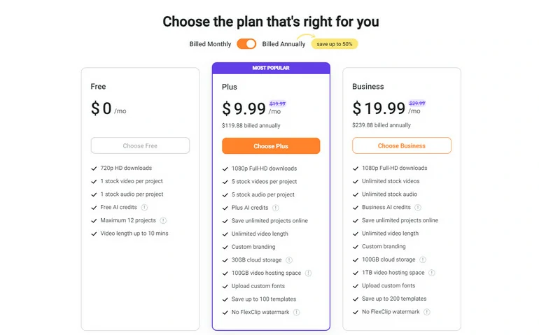 FlexClip Pricing