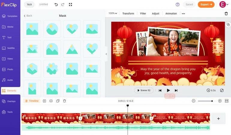 Create Chinese New Year Video - Add Masks to Video