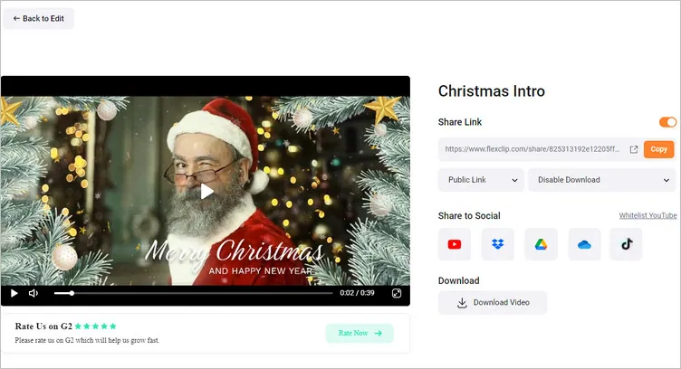 Make a Christmas Intro Video with Free Template Using FlexClip - Download & Share
