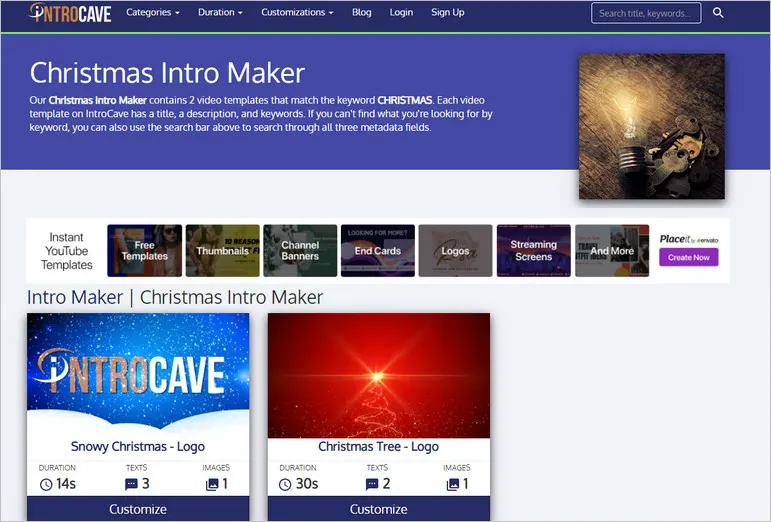 Online Christmas Intro Maker - IntroCave