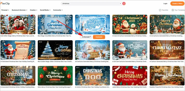 Recreate Any Christmas Template for a Custom Christmas Intro Video -Select Template