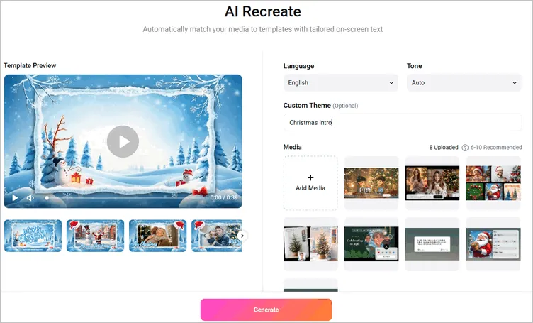 Recreate Any Christmas Template for a Custom Christmas Intro Video - Upload & Setting