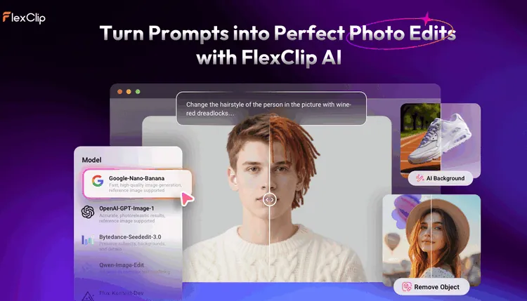FlexClip AI Photo Editor to Visualize Your Christmas Makeup Looks