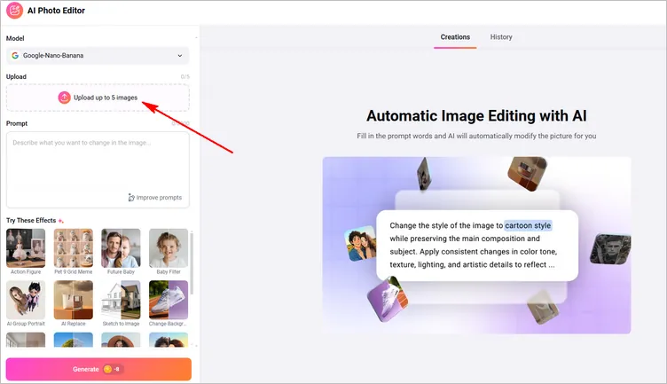 Edit Christmas Photo with AI - Upload