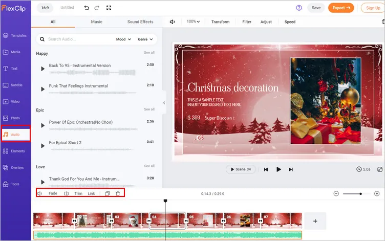 Make a Christmas List Slideshow - Add Music