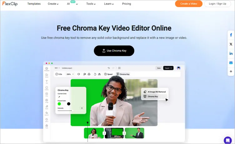 Online Chroma Key Editor - FlexClip