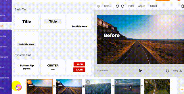 color grading your video with flexclip