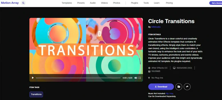Download quality circle transition packs from Motion Array