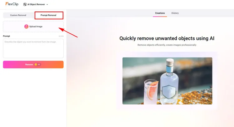 Upload Photo to AI Object Remover - FlexClip