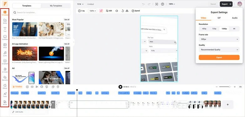 Finetune Your YouTube Clip with FlexClip's Video Editor