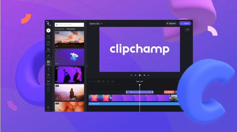 Bild der Clipchamp-Website