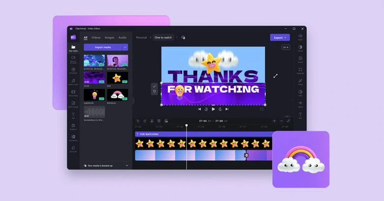 The Interface of Clipchamp Video Editor