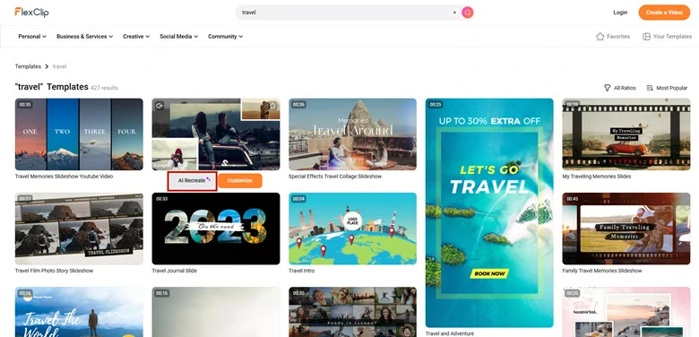 Use AI Recreate Feature and Customize this Template with AI