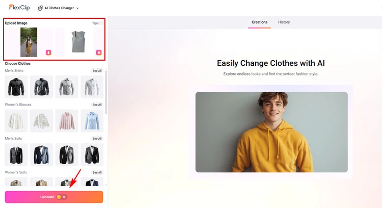 Remove and Replace Clothes - FlexClip