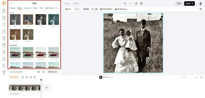 Choose the Desired Filter Effect