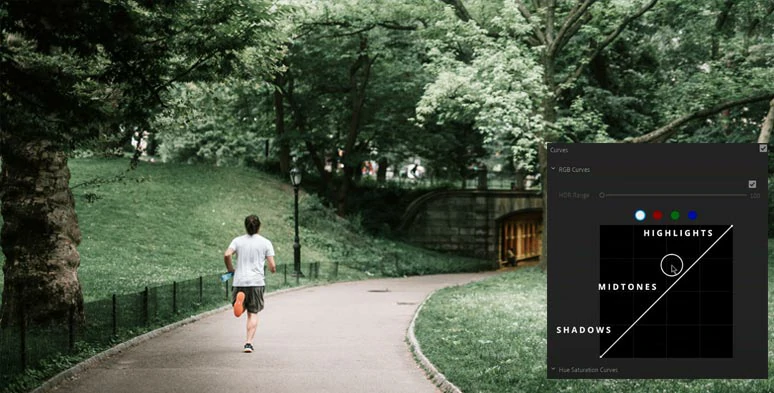 Use the Curves tool to tone highlights, shadows, and mid-tones in a video
