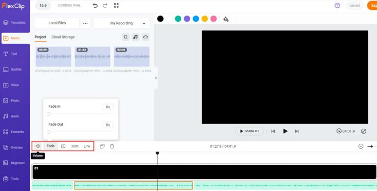 Easily trim, split M4 files and adjust their volume and apply fade in/out effects,etc