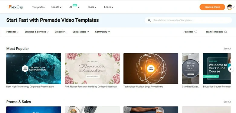 Thousands of Templates in FlexClip