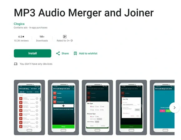 Free Way to Combine MP3 Files on Android- MP3 Audio Merger and Joiner