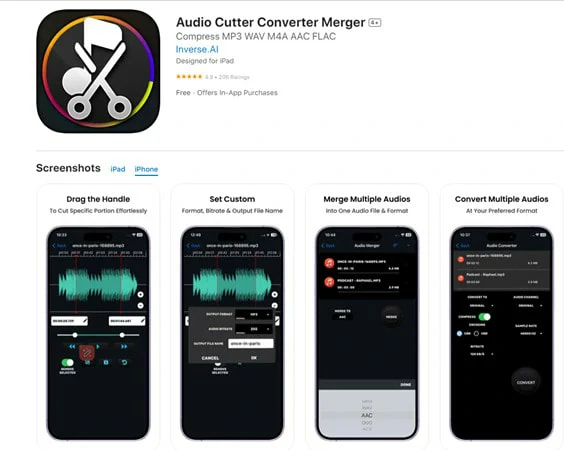 Free Way to Combine MP3 Files on iPhone- Audio Cutter Converter Merger