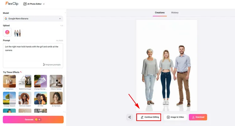 Editing Page - FlexClip