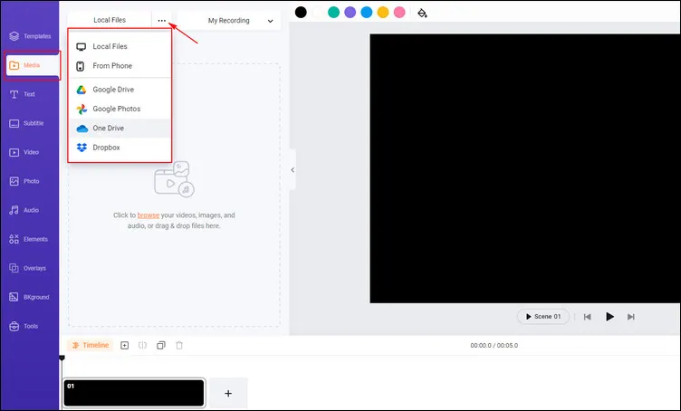 Combine Multiple Images into a Group Portrait in FlexClip - Upload