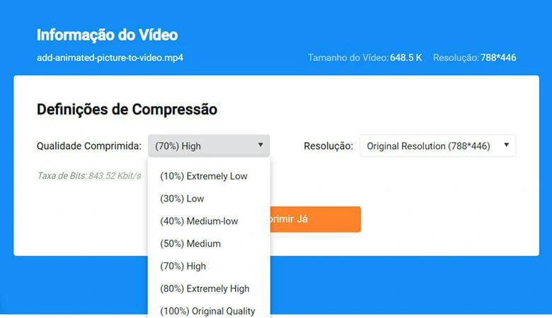 Compressor de vídeo para WhatsApp - FlexClip Definições