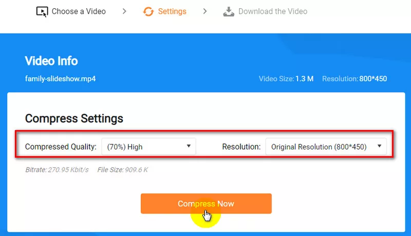Video Compressor - FlexClip: Settings