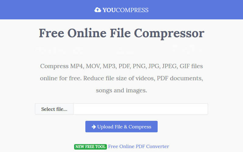 YOUCOMPRESS video compressor free online