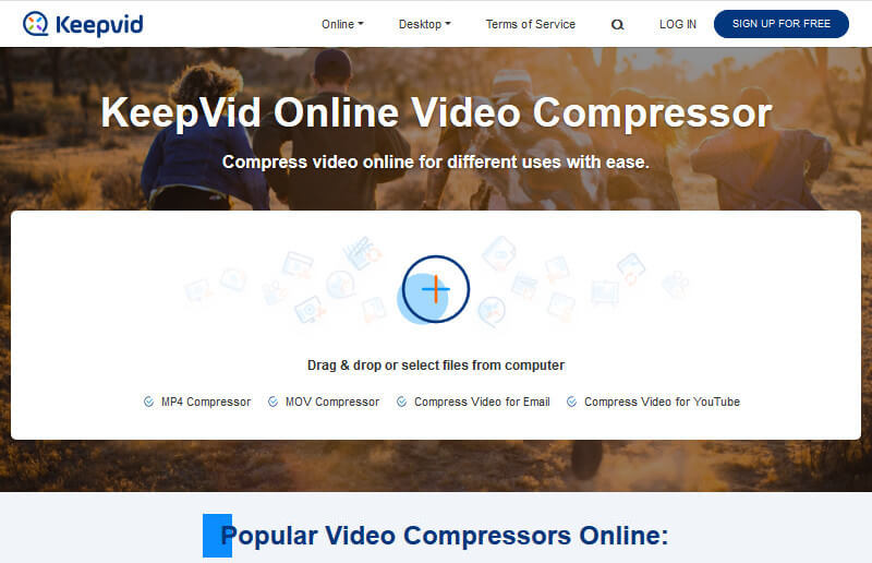 KeepVid video compressor for MP4 & MOV.