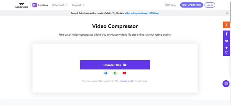 Go to Media.io Compress Interface