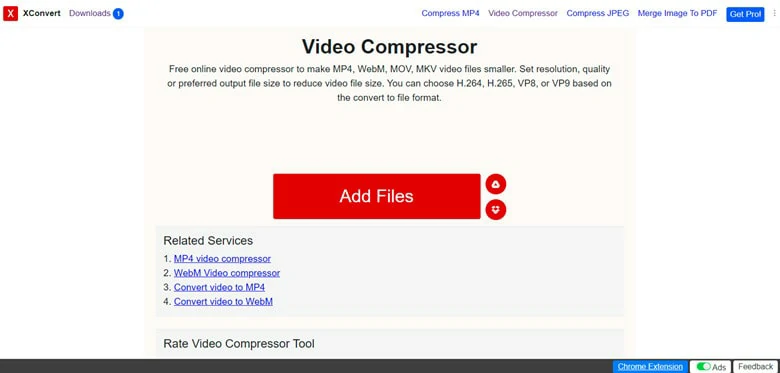 Upload Your WebM File to XConvert